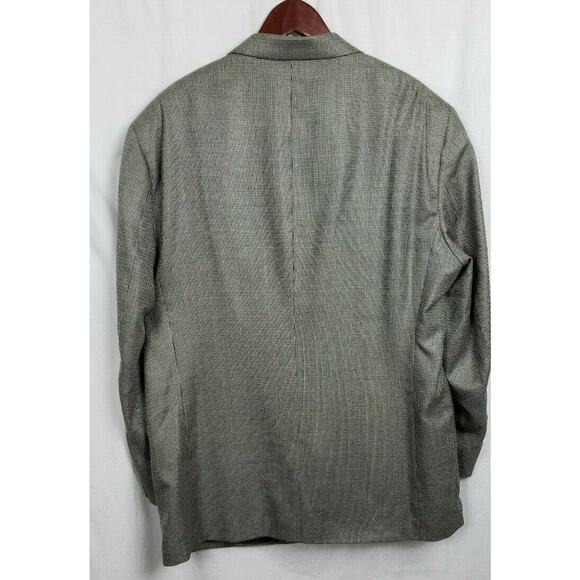 Stafford Men's Blazer 3 Button Black/Gray Sports Coat Size 46R Jacket Silk Wool - Picture 4 of 11